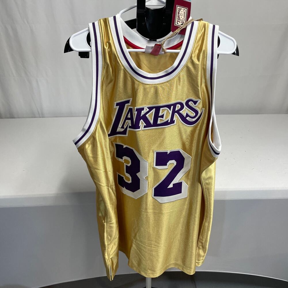 Magic Johnson Los Angeles Lakers Mitchell & Ness NBA 75th Gold Jersey 2XL NWT